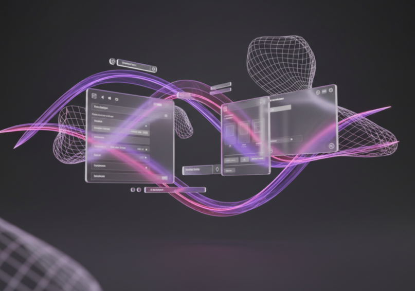 Agence web Sfax – interface futuriste violette